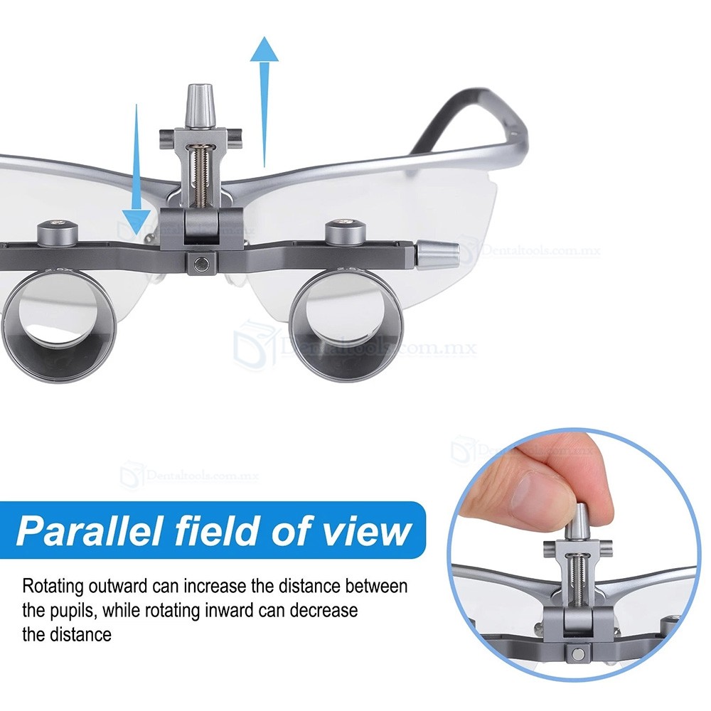 DY-118 Lupa Quir&uacute;rgica Dental de 2.5X y 450mm con Marco de Aluminio y Distancia Interpupilar Ajustable